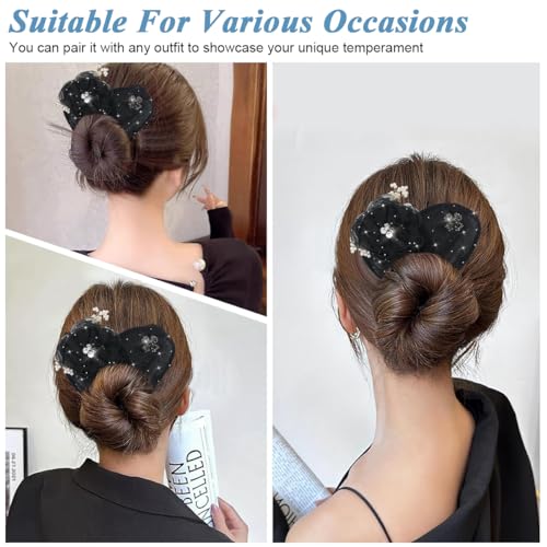 PALAY® Hair Bun Accessories for Women and Girls Floral Pearl Magic Maker for Long Thick Flawless French Clips Elegant Headpiece Birthday Gift 3 PCS PALAY® Hair Bun Accessories for Women and Girls Floral Pearl Magic Maker for Long Thick Flawless French Clips Elegant Headpiece Birthday Gift 3 PCS